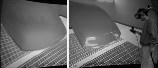1000 J. Konieczny et al. Fig. 1. Left: Photorealistic rendering (as seen in headset) of directionally diffuse paint on a car hood.