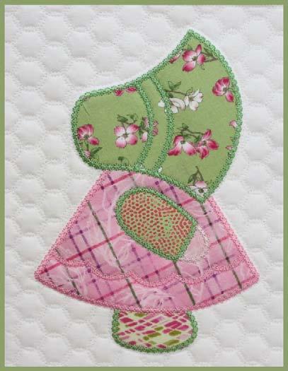 SunBonnet Sue Quilt In the Hoop by Marjorie Busby Machine Embroidery Set for the AccuQuilt GO!