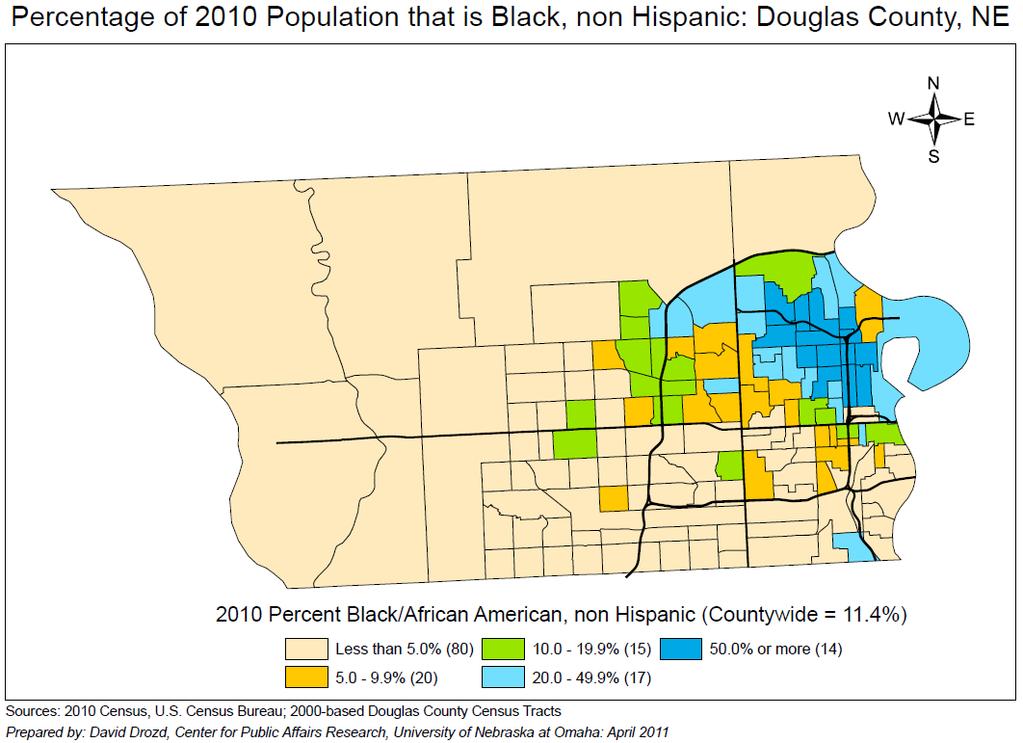 Example analysis using Census Tracts and 2010 Census data note the