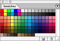 ADOBE PHOTOSHOP CS Classroom in a Book 261 6 Move the pointer into the blank (gray) area to the right or below the last swatch in the bottom row of the Swatches palette.