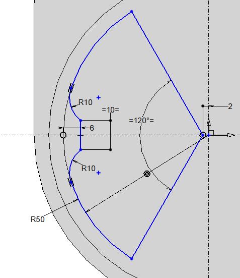 TopSolid Design Basics Exercise 6: The flange Using the Drilling function from the Shape tab, make three smooth Ø10mm through holes with axes on the flange s three radii. Validate the drillings.