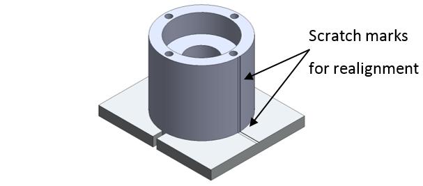 Tabs or marks for realigning parts if they are going to be placed back in a machine for post machining operations as shown in Figure 3.