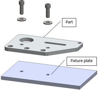 3.4.3 SETUP METHODS FOR CNC MACHINE Flat parts are often machined on a CNC mill using a fixture plate, shown in Figure 45.