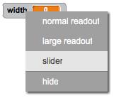 and clicking slider. You can now drag the slider below the variable to change its value.