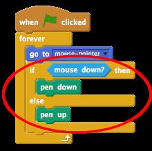 then moving the mouse around the stage.