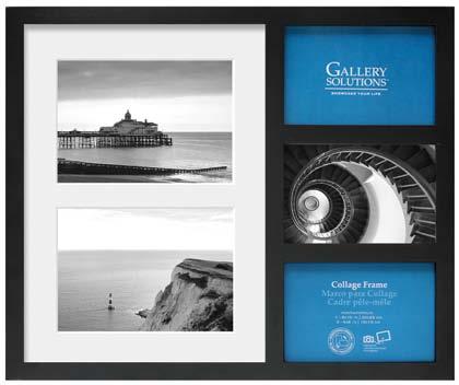 » Gallery Solutions Collage Frames Collage Frame, double mat, 5 openings Material MDF Colour black 43 x 36 cm Openings