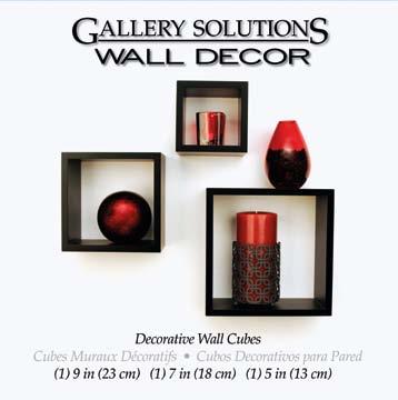 » Gallery Solutions Wall Decor Nested Wall Cubes 3 set Material MDF Colour black W x H x D 13 x 13 x 10 cm 18 x