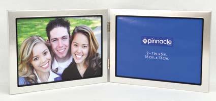 » Pinnacle Table Top Frames Double Frame with black inner lip Colour frosted silver 2 x 10 x