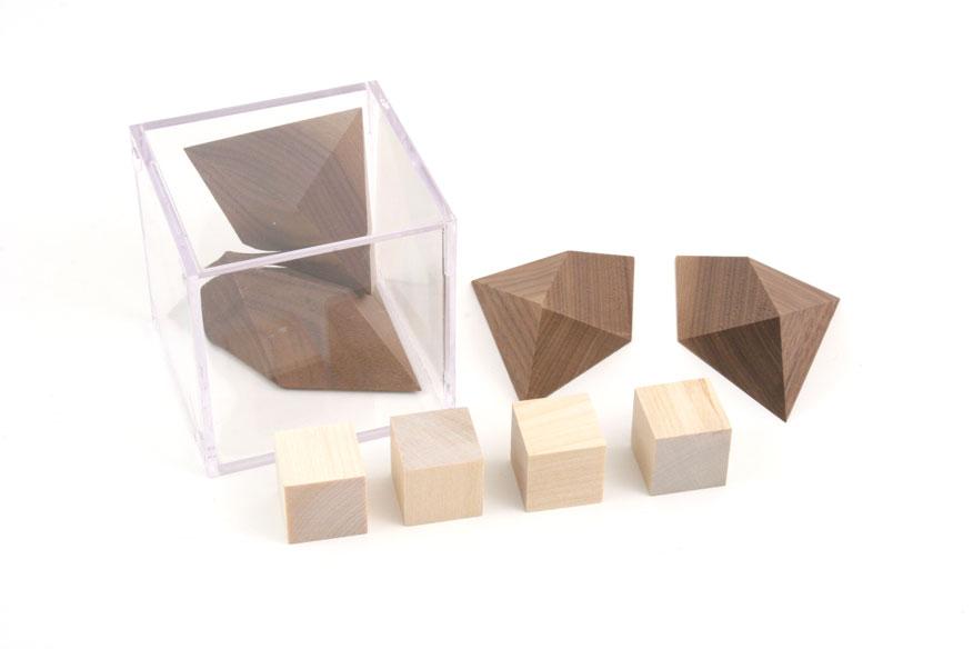 53 TetraCubed Puzzle Goal: Materials: Classification: Fit all eight pieces into the box so that the cubes do not touch