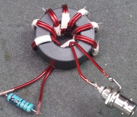 1:1 Guanella, K core - #1 of 3 Medium K core (µ 290), #14 wire, transmission line
