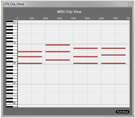 Page 14 of 52 The MIDI Clip View Using the [View Clip] button (on both Chord Progression Editor and Clip Modifier windows) you can open the MIDI Clip View.