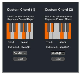 Page 24 of 52 Example: Custom Chords for introducing chords types like Dominant and Major-Minor chords As an example we will change Custom Chord 1 into a Dominant 7 th shape and Custom Chord 2 into a