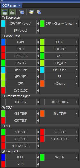 Wide field To switch to the camera mode, select a wide field optical configuration from the OC Panel TL TIRF In the TE2000 Pad window, check that the light path goes to the bottom port.