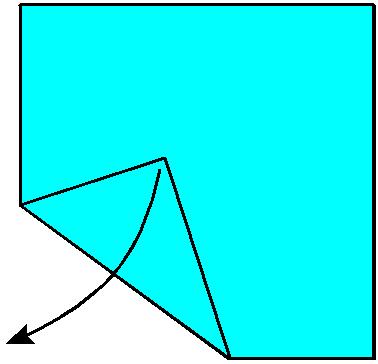 Or a triangle and an irregular pentagon: Folding a corner of a square onto any point