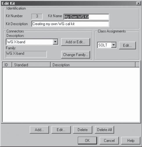 4. Click OK. This returns to the Edit Kit page (name of the page is shown on the upper-left corner of the dialog box). Click Add to start adding standards (Figure 29).