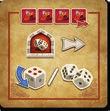 For each of them, roll both dice and place the token on the Place tile with the appropriate