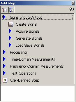To program the measurment, steps are added to the configuration, typically in the order that they will be performed.