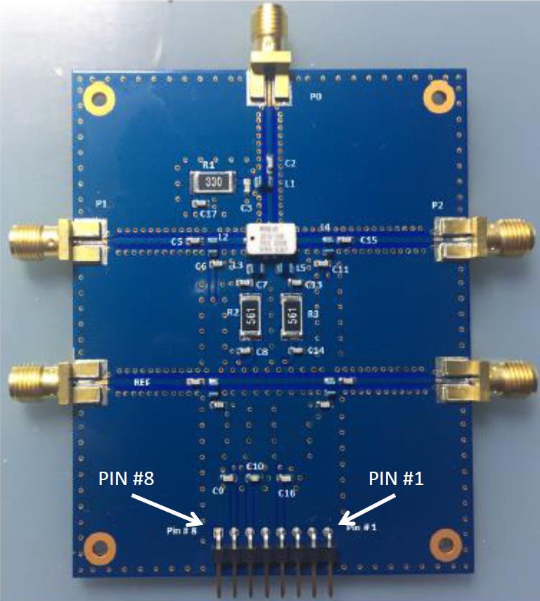 MSW2T-204X-192 Evaluation Board Test Condition 1: P0-P1 Low Loss & P0-P2 ISOLATION Header J1 Pin #8 Pin #7 Pin #6 Pin #5 Pin #4 Pin #3 Pin #2 Pin #1 0V/GND +20V +5V 0V/GND +20V GND GND GND -100mA 0mA