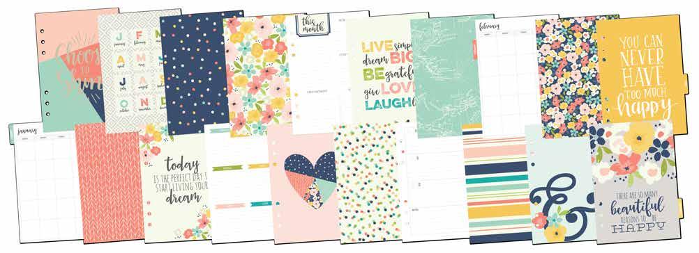POSH PLANNER BOXED SET contents include (12) MONTHLY CALENDAR PAGES (UNDATED) (12) MONTHLY TABBED DIVIDERS (UNDATED) (72) WEEKLY INSERTS (UNDATED) (1) ACETATE DASHBOARD WITH FOIL PRINT (4) ASSORTED