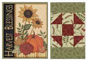 Pieced Style 1 Placemmats - Set of 4 Cutting Directions: WOF = width of fabric 45720-H Giving Thanks panel Cut (2) 9 ½ x 11 ½ rectangles with the Autumn Greetings motif centered in the rectangles.
