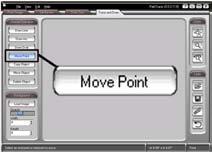 Move Point Move Point moves a point of an entity (i.e., the center point of an arc). Moving the midpoint of a line deforms it into a curve. R-click can be used to snap to nearest point.