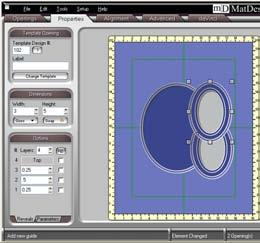 Design in MatDesigner, Bring into PathTrace To make this a double mat, the larger oval will need to be two layers and the inset ovals will each need to be four layers.