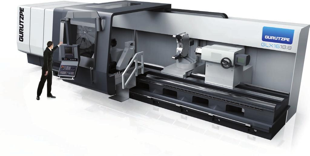 MACHINE MODELS SERIES GL Monoblock casting bed, with double V type hardened and grounded box guideways, plus a 3rd guide way. Maximum rigidity, accuracy and durability.