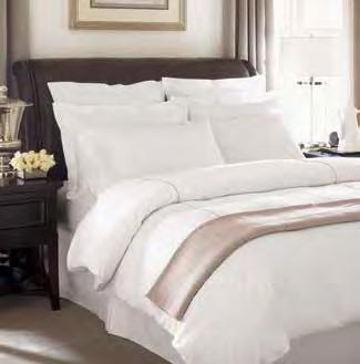 bed linens - sheeting 77500 - murano 300 thread count cotton sateen Made with long staple Pima cotton yarns Over-cut to fit after laundering Duvet Covers have knife edge with 15" flap opening at