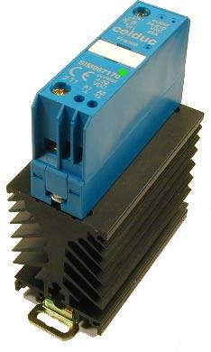 Power Solid State Relay With Analog Control, pitch 22.5mm compact size and DIN rail mounting.