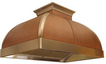 Trim Antique Copper with Stainless Steel Trim Corner Bands & Crown