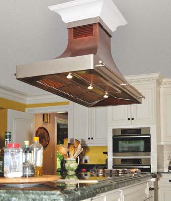 The Landau family of range hoods offers a simple design with a dramatic twist to your kitchen.