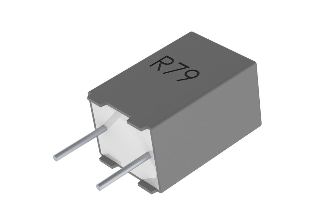 Polypropylene Pulse/High Frequency Capacitors R79 Series Single Metallized Polypropylene Film, Radial, 5 mm Lead Spacing, Multipurpose Applications Overview The R79 Series is constructed of