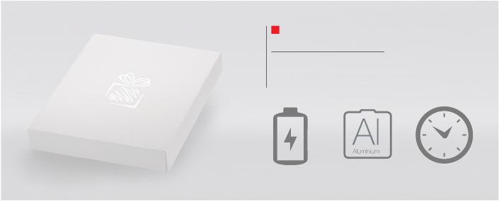 aluminum, glass Packaging: white carton box