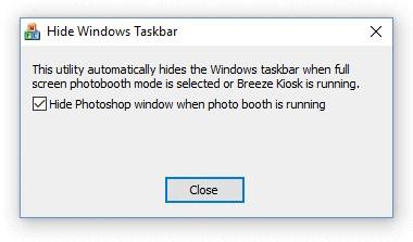 108 Select the option to "Hide Photoshop window when photo booth is running".