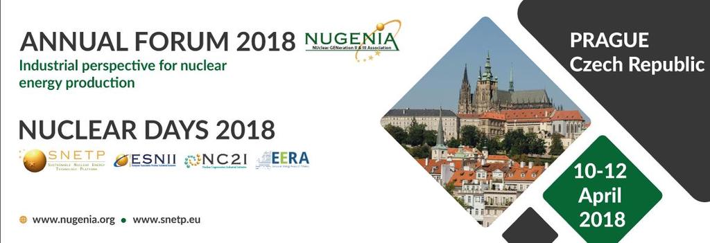 NUCLEAR DAYS 2018 NUGENIA ANNUAL FORUM PRELIMINARY PROGRAMME DAY 0 9 April, Monday Morning (9:00 12:30) DAY 0 MORNING PROJECT SESSIONS 9:00 12:30 MEACTOS Project Meeting (TBC) 15 PAX Neruda 1 Max.