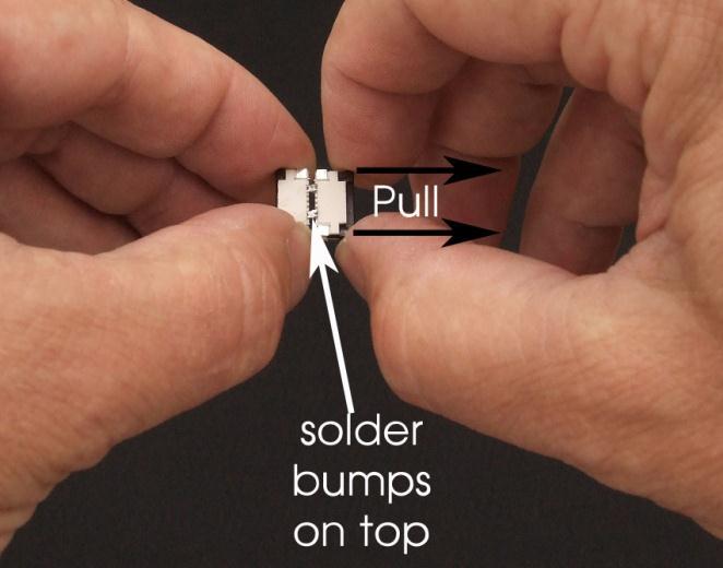 4. Strip connectors can be ribbon-to-ribbon (shown just below) for splicing, or they can be ribbon-to-cable for connecting ribbon to your power supply or controller.