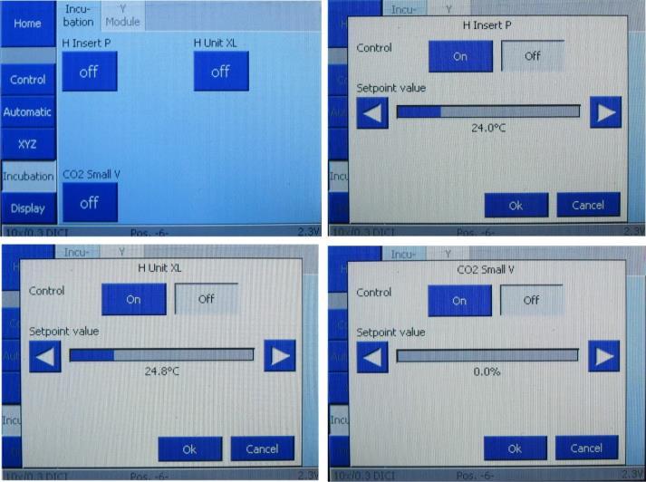 Heating & CO 2 units The heating & CO 2 units can be controlled either by the TFT touchpad or through the software.