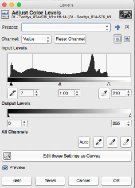 The Levels Dialog Box (2) The effect of these particular changes to A and B is to use the full range of available intensities pixels with intensity 0, 1,.
