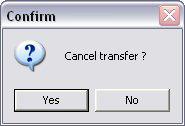 When importing and Cancel is selected (Figure 6), this will prompt: Figure 7 Yes will return to main display and Data Transfer