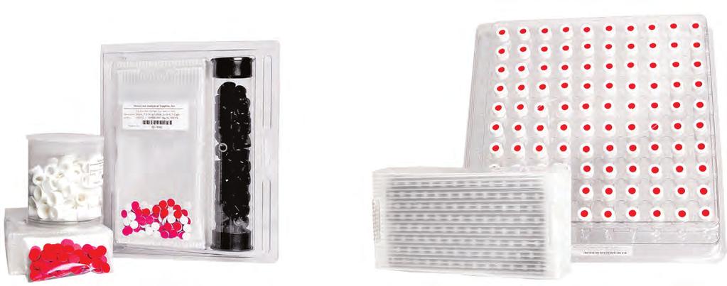 > 9 Chromatography Vials, Caps, Septa & Inserts 8-425 & 10-425 Screw Thread Vial Component & Assembled Kits Component kits offer the convenience of one product number for the vial, cap and septa.