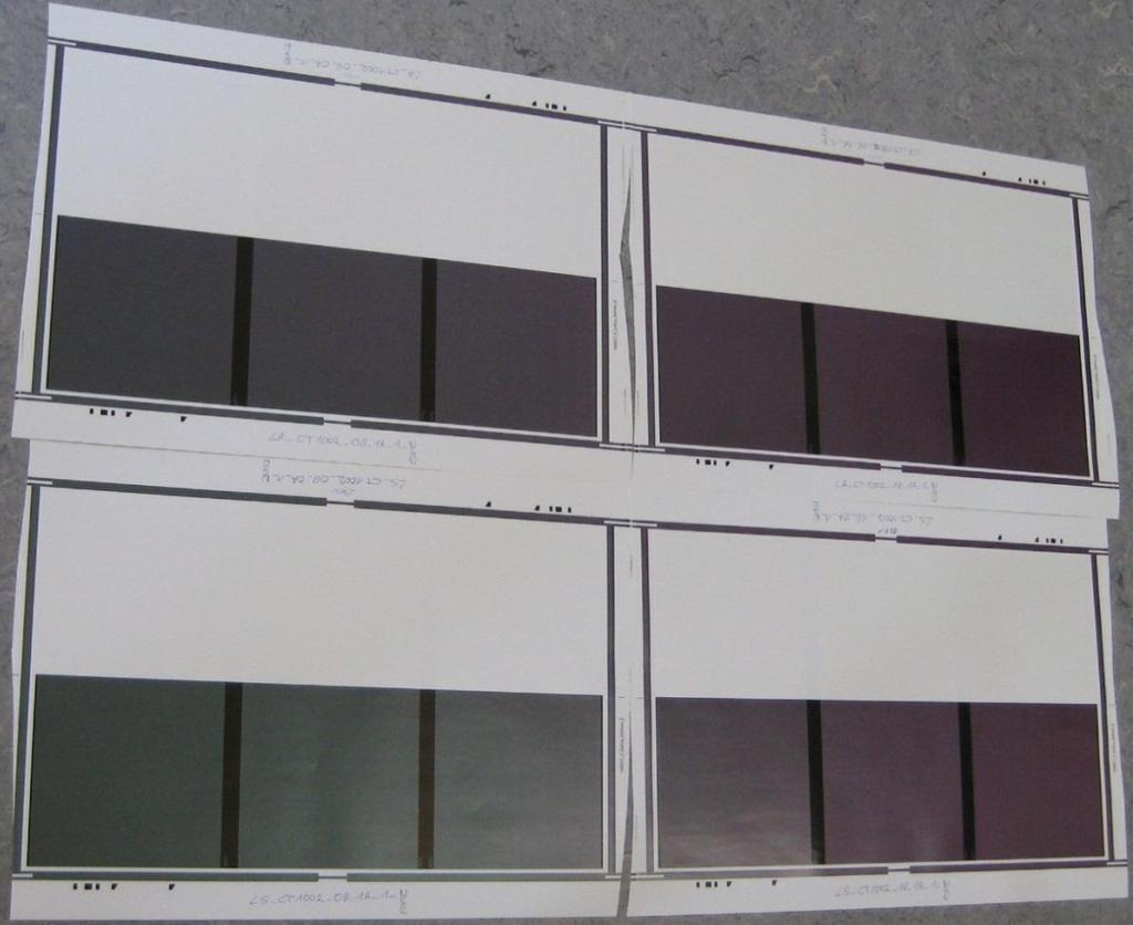 Samples Sample Set paper background pigment varnishing tonal 2 x 2 x 28 x 2 x 3 = 672 grades colors types states values printed samples 2 paper grades glossy coated paper matte coated paper 2