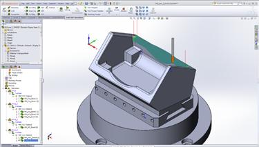 The following SolidCAM operations are created to perform the machining: Projection (HSS_Proj_faces; HSS_Proj_faces1; HSS_Proj_faces2; HSS_Proj_faces3) These operations utilize the HSS Projection