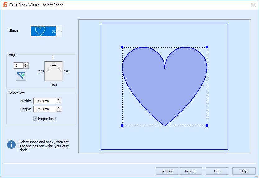 Select Shape Select an internal shape Set the angle of the shape Enter dimensions for the shape Click & drag to resize the shape Select an