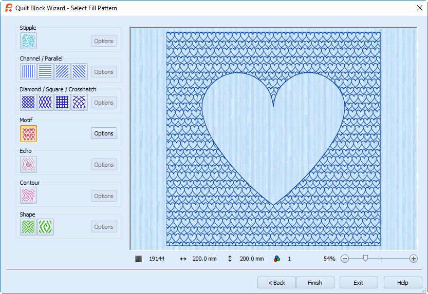 Select Fill Pattern Create a stippled fill Create a fill of parallel lines Create a crosshatched fill area Select decorative stitches for a motif