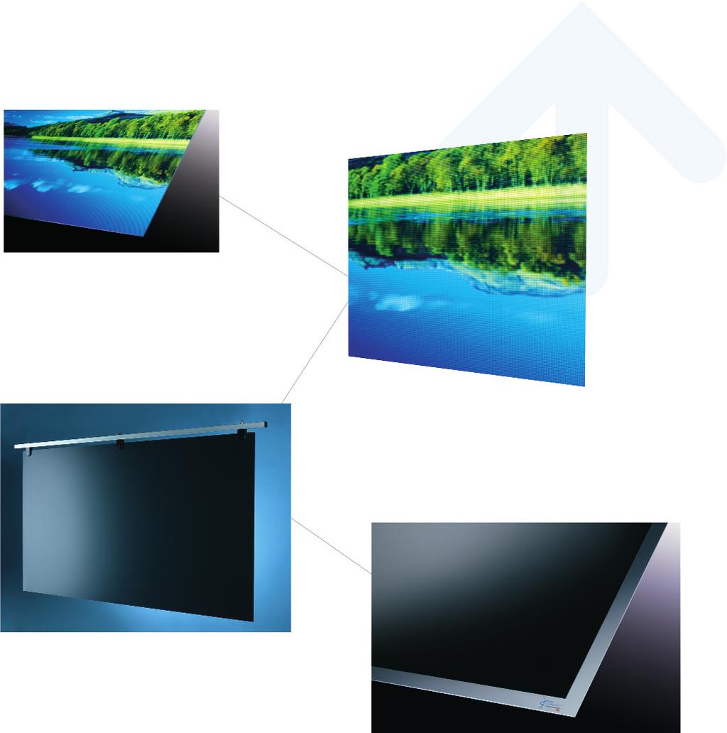 2. Product shots Not supplied with frame Vikuiti Display Screens are rapidly changing the perception of projection screen viewing.
