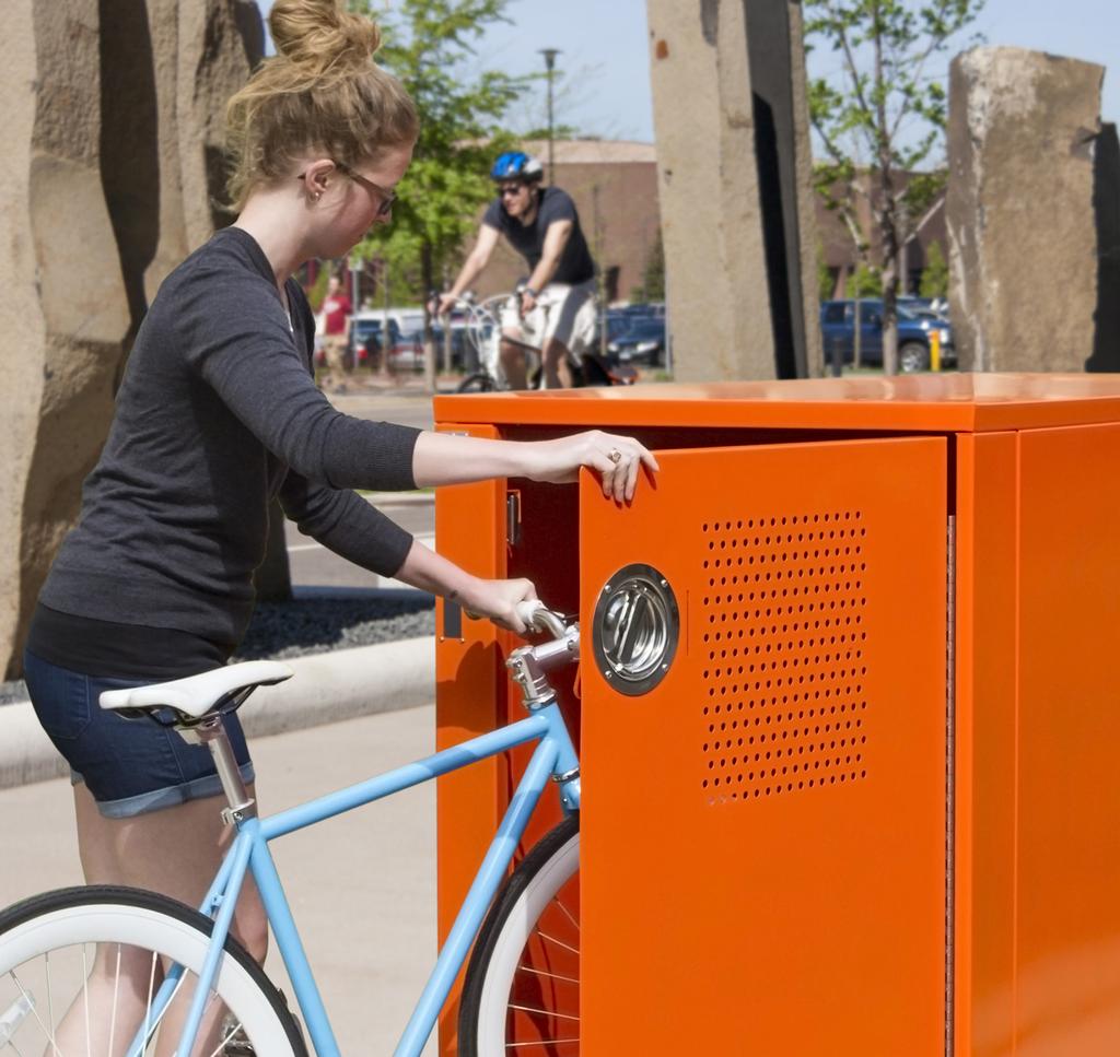 This affordable bike locker is a perfect option for long-term bike parking applications, such as