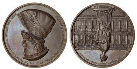 ANCIENT, BRITISH AND FOREIGN COINS AND COMMEMORATIVE MEDALS 497 497 Opening of the Royal Exchange, 1844, bronze medal, Sir Thomas Gresham left, rev.