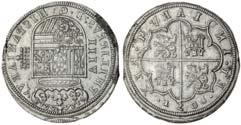 March 27 & 28, 2018 - LONDON 711 711 Spain, Philip II (1556-98), 8-Reales, 1590, Segovia, aqueduct with two rows of five arches, crowned shield, large fleurs de lis, rev.