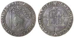 March 27 & 28, 2018 - LONDON 372 372 Elizabeth I (1558-1603), silver Crown, m.m. 1, crowned bust left, holding sceptre and orb, rev. garnished shield over cross double-fourchée (N.2012; S.