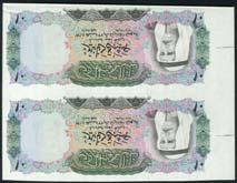 April 11 and 12, 2018 - LONDON x502 Central Bank of Kuwait, proof 5 dinars (2), law of 1968, first; uncut pair, obverse no serial number or signatures, blue on multicolour underprint, Amir Shaikh